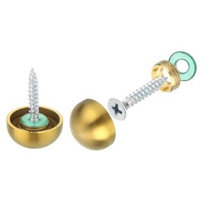 uxcell 4 Set Mirror Screws with Caps, 20mm 304 Stainless Steel Decorative Cover Nails for Wall Mirror Mounting Sign Advertising Hardware, Silver