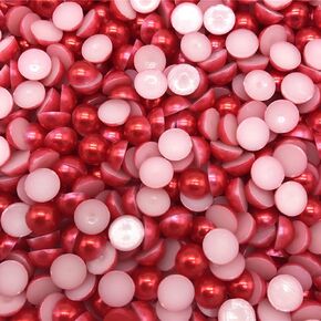 1200PCS Dark Green Flat Back Pearls Gems, Mixed Size 2/4/6/8/10/12/14mm Flatback Half Round Pearls Beads for Crafts, Half Pearls for Crafts DIY Project, Clothes, Shoes, Nail Art Decorations