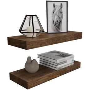 Just like this Set of 2 Natural Wood Floating Shelves - Deep Wall Shelves for Bedroom - Bathroom Shelves for Room Wall - Kitchen Floating Shelf its measures are: 16D x 6W x 1,20 H (Dark Walnut)