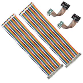 2-Pack 40pin Male to Female IDC GPIO Rainbow Ribbon Cable Breadboard Jumper Wires for TFT Touch Screen LCD Display Raspberry Pi A+/B+/3 B, 20cm/8"
