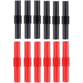12Pcs Insulated 4mm Banana Plug Coupler Female to Female Banana Socket Jack Connectors for 4mm Banana Plug Extension Adapters