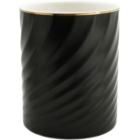 Ceramic Pencil Holder for Desk, Cute Pen Holder Stand, Makeup Brush Cup Organizer, Black
