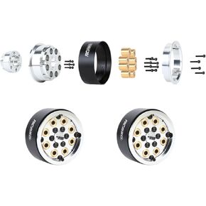 RCAWD 2PCS Cyberwheelz 1.9 Beadlock Wheel Rim Detachable Counterweights for 1/10 RC Crawler Series Upgrades Parts Silver