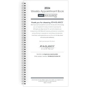 AT-A-GLANCE 2025 Appointment Book Planner, Weekly, 3-1/4" x 6-1/4", Pocket Size, Refill for 70-008 (709041025)