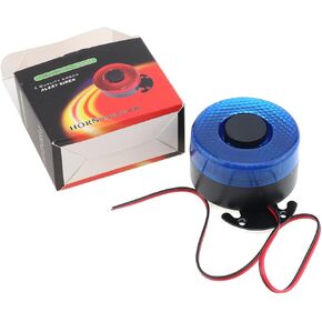 Alert Siren, 12V/24V 6 Tone Car Alarm Auto Warning Siren Horn for Motorcycle Car Vehicle, 105dB Buzzer Horn Alarm Siren with LED Light