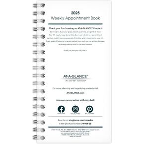 إعادة تعبئة دفتر المواعيد الأسبوعية AT-A-GLANCE 2024 لـ 70-008، 3-1/4 بوصة × 6-1/4 بوصة، حجم الجيب (709041024)