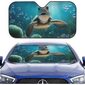 Car Windshield Sun Shade,Forest Mushroom Front Windshield Sun Shade,Dragonfly Snail Car Windshield Sunshade Sun Heat UV Rays Visor Protector for Car Truck SUV,56 x 28 Inch