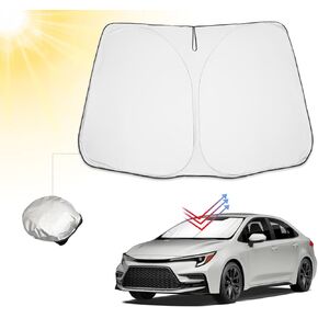 لـ 2024 Nissan Pathfinder Sunshade 2022 2023 2024 Nissan Pathfinder R53/ &Infiniti QX60 مظلة الشمس للزجاج الأمامي الأمامي، تحجب الأشعة فوق البنفسجية وواقي الشمس القابل للطي، تحافظ على برودة سيارتك