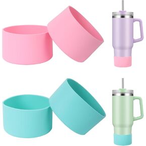 4PCS Silicone Boots for Stanley Tumbler 40 oz and 30 oz, Non-Slip Silicone Bottom Sleeve for Stanley Tumbler 40 oz 30 oz 20 oz, Stanley Cup Accessories Protector Sleeve Bottom Cover
