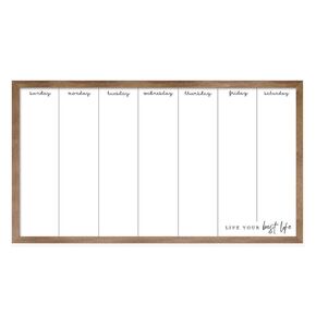 Magnetic Dry Erase Whiteboard Calendar with White Wood Edge,to Do List and Space for Note,Chic Wording Make Things Happen, Schedule Planning Boards,12x22