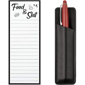 Zonon Magnetic Note Pad for Fridge with Pen Holder Grocery List Notepad Magnet Pad for Refrigerator Magnetic Shopping List Pad