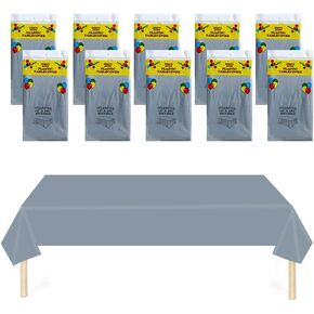 10 Pack Black Plastic Tablecloths for Rectangle Tables, 54 x108 Inch Plastic Table Cloths for Parties Disposable for Birthday & Weddings, Table Cover for Festival Party (Black)