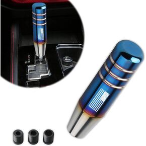 QODOLSI Pack-1 Car Gear Stick Shifter Knob, American Flag Design Shift Knob, 5.12 Inch Metal Stick Shifter Handle, Aluminum Weighted Shifter knob for Most Cars (Black)