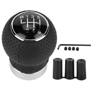 Shift Knob, Car 5 Speed 6 Speed Universal Round Leather Gear Shift Head Manual Transmission Gear Shift Knob Car Shift Knob Lever Shifter(6 Speed)