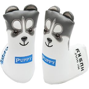 Husky Golf Club Driver Fairway Wood Hybrid Blade Mallet Putter Head Cover Funny Synthetic Leather Cartoon Animals Headcovers Protector