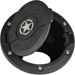 Five Star Black JK Gas Cap Fuel Filler Cover Compatible with Jeep JK & Wrangler Unlimited JK 2007-2018