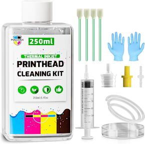 Printhead Cleaning Kit, Best Printers Printhead Cleaning Kit for Epson Printer Nozzle Cleaning, 250ml Print Head Cleaning Kit for HP Printer Head, Printer Cleaner Solution for Canon Inkjet Printers