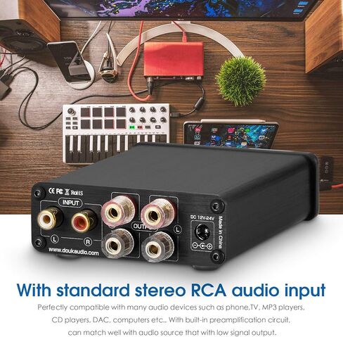 Nobsound Mini 200W Dual TPA3116 2.0 قناة HiFi ستيريو مضخم الطاقة الرقمي استقبال فئة D أمبير متكامل لمكبرات الصوت المنزلية مع مصدر الطاقة in Saudi Arabia