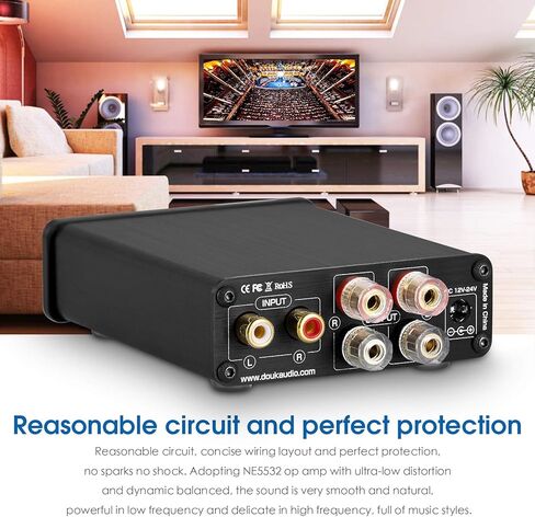 Nobsound Mini 200W Dual TPA3116 2.0 قناة HiFi ستيريو مضخم الطاقة الرقمي استقبال فئة D أمبير متكامل لمكبرات الصوت المنزلية مع مصدر الطاقة in Saudi Arabia
