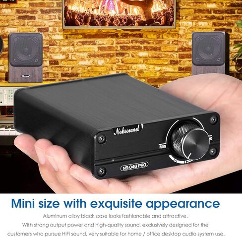 Nobsound Mini 200W Dual TPA3116 2.0 قناة HiFi ستيريو مضخم الطاقة الرقمي استقبال فئة D أمبير متكامل لمكبرات الصوت المنزلية مع مصدر الطاقة in Saudi Arabia