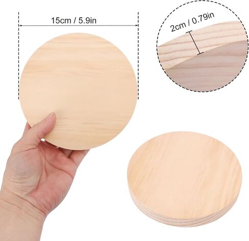 9 PCS 8 Inch Wooden Discs Circles, Unfinished Wood Coasters, Natural Wood Slices, Round Wooden Plaques for DIY Crafts, Home Decoration,Door Hangers, Wood Engraving, Wood Engraving, by GNIEMCKIN. in Saudi Arabia