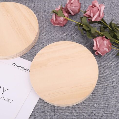 9 PCS 8 Inch Wooden Discs Circles, Unfinished Wood Coasters, Natural Wood Slices, Round Wooden Plaques for DIY Crafts, Home Decoration,Door Hangers, Wood Engraving, Wood Engraving, by GNIEMCKIN. in Saudi Arabia