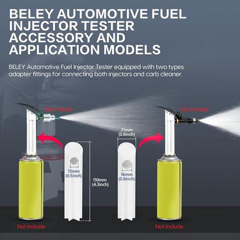 BELEY 12V Automotive Fuel Injector Tester Car Fuel Injector Cleaner Tool Kit with 6 Pulse Modes & 4 Adapters, DIY Universal Fuel Injector Driver Box in Saudi Arabia