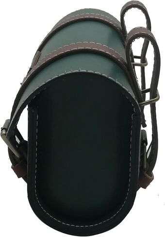 حقائب جلدية لمقود الدراجة من WUYAN تحت المقعد حقيبة جلدية كلاسيكية لدراجة الجبال MTB على الطرق للهاتف الخلوي، حقيبة تخزين المقعد الخلفي بذيل السرج (أخضر داكن + بني داكن، كبير) in Kuwait