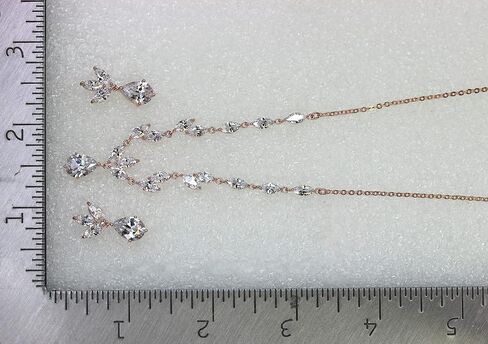 Faship Gorgeous CZ Crystal Floral Necklace Earrings Set in Kuwait