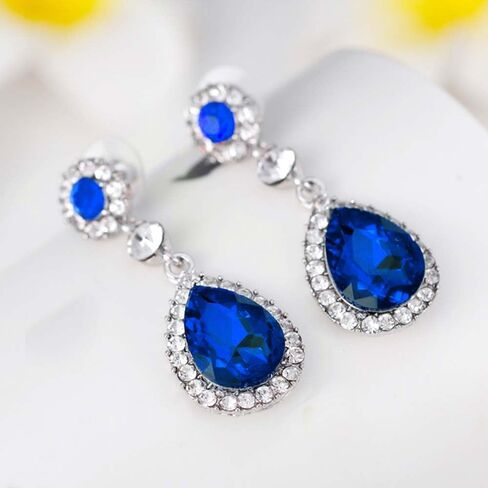 مجموعة مجوهرات مكونة من 3 قطع للنساء من الكريستال وقلادة وحلقة in Kuwait