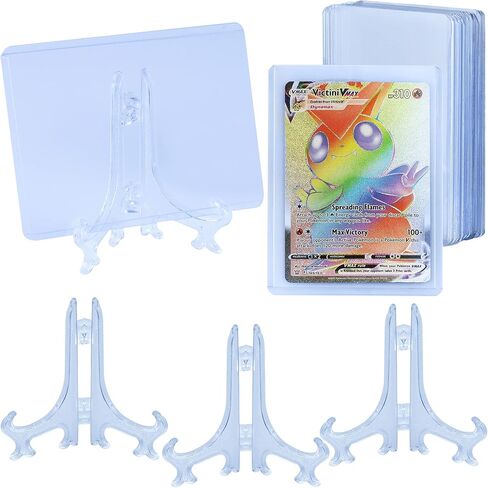 25 Toploader and 10 Stand Bundle, Designed for Perfect Trading Card Display and Protection Including Sports Cards, MTG, Yugioh, Pokemon and Other Standard Sized Cards. in Saudi Arabia