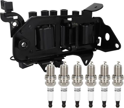 ECCPP UF425 1 ignition coils wilth 6 iridium Spark Plugs,for Hyundai Santa Fe 2.7L 2001-2006 27301-37118 UF425 in Saudi Arabia