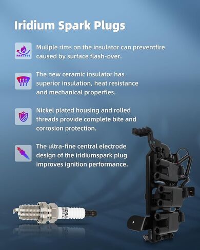 ECCPP UF425 1 ignition coils wilth 6 iridium Spark Plugs,for Hyundai Santa Fe 2.7L 2001-2006 27301-37118 UF425 in Saudi Arabia