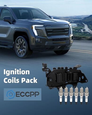 ECCPP UF425 1 ignition coils wilth 6 iridium Spark Plugs,for Hyundai Santa Fe 2.7L 2001-2006 27301-37118 UF425 in Saudi Arabia