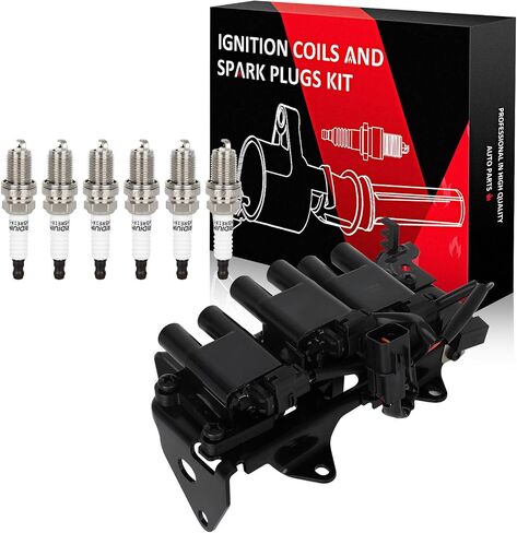 ECCPP UF425 1 ignition coils wilth 6 iridium Spark Plugs,for Hyundai Santa Fe 2.7L 2001-2006 27301-37118 UF425 in Saudi Arabia