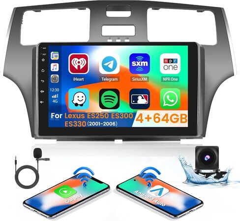 8-Core 4+64G Android 13 Car Stereo Upgrade Radio for 2001-2006 Lexus ES250 ES300 ES330, 9'' HD Touch Screen Wireless CarPlay & Android Auto, AHD Backup Camera, Mirror Link, GPS Navi, WiFi in Saudi Arabia