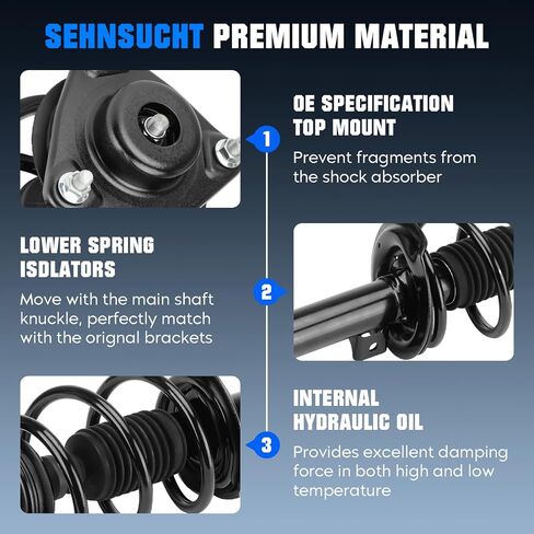 Front Coil Spring Strut & Stabilizer Sway Bar Links Fit for Hyundai Sonata GLS/Limited 2.4L 2011, Shock Absorber and Sway Bar Link Replace for 172586, 172585 in Saudi Arabia