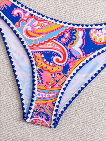SHENHE Women's Strapless Bandeau Swimsuit Floral Paisley Boho 2 Piece Bikini Set in Saudi Arabia