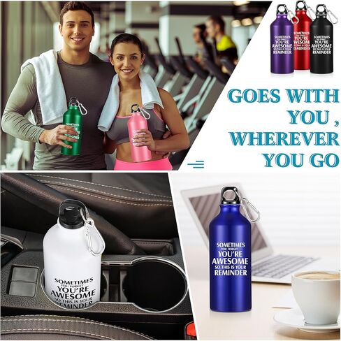 Tanlade 20 Pcs Thank You Gifts 20oz Aluminum Water Bottles Reusable Leak Proof Twist Lid Buckle Sports Water Bottle Appreciation Gift for Employee Coworkers Teacher Christmas(Black) in Saudi Arabia