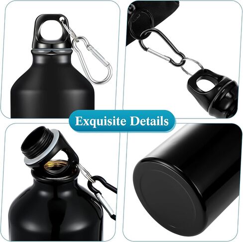 Tanlade 20 Pcs Thank You Gifts 20oz Aluminum Water Bottles Reusable Leak Proof Twist Lid Buckle Sports Water Bottle Appreciation Gift for Employee Coworkers Teacher Christmas(Black) in Saudi Arabia