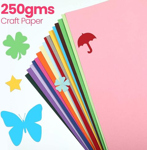 160 Sheets Cardstock Thick Paper 8.3 x 11.6 Inches 250gsm Heavyweight Card Stock Printer Paper 10 Assorted Colored Card Paper for DIY Art Scrapbook Paper Crafting School Office Supplies in Saudi Arabia
