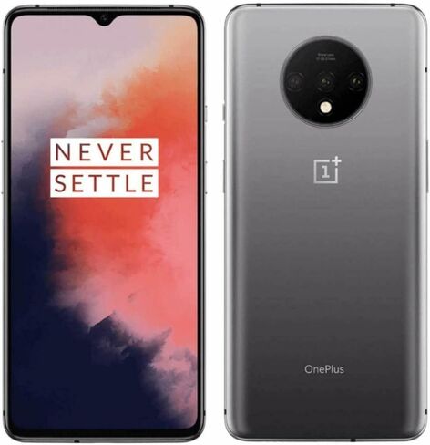 OnePlus 7T 8GB RAM 128GB ROM الطراز الأمريكي HD1905 مفتوح من المصنع شاشة 6.55 بوصة AMOLED 90 هرتز ثنائي الشريحة فضي بلوري ضمان الولايات المتحدة in Kuwait