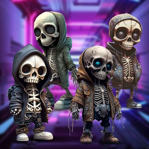 تماثيل هيكل عظمي رائعة، تمثال هيكل عظمي صغير، تماثيل من الراتنج للهالوين، ديكور مكتب لطيف لغرفة المنزل in Kuwait