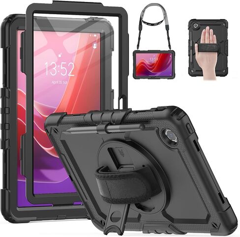 HXCASEAC Case for Lenovo Tab M11 Case with Screen Protector/Rotating Hand Strap/Stand, Protective Tab M11 Tablet Case (TB-330FU/TB-330XU) Cover 2024, Black in Saudi Arabia