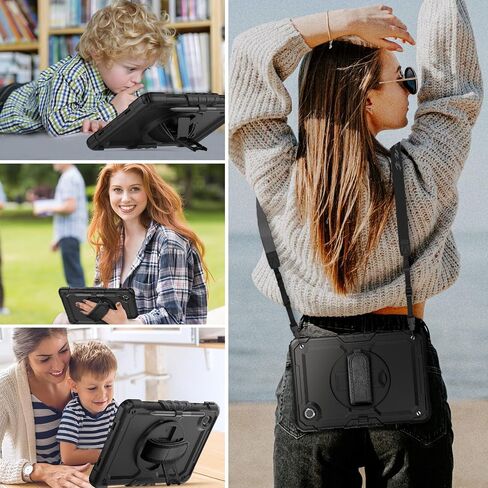 HXCASEAC Case for Lenovo Tab M11 Case with Screen Protector/Rotating Hand Strap/Stand, Protective Tab M11 Tablet Case (TB-330FU/TB-330XU) Cover 2024, Black in Saudi Arabia