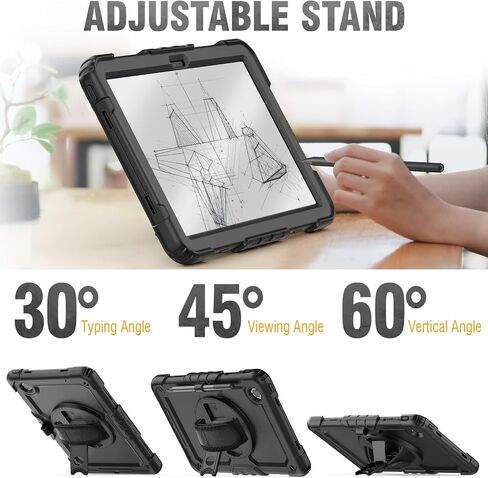 HXCASEAC Case for Lenovo Tab M11 Case with Screen Protector/Rotating Hand Strap/Stand, Protective Tab M11 Tablet Case (TB-330FU/TB-330XU) Cover 2024, Black in Saudi Arabia