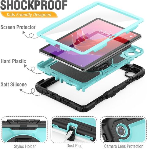 HXCASEAC Case for Lenovo Tab M11 Case with Screen Protector/Rotating Hand Strap/Stand, Protective Tab M11 Tablet Case (TB-330FU/TB-330XU) Cover 2024, Black in Saudi Arabia