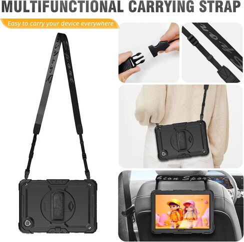 HXCASEAC Case for Lenovo Tab M11 Case with Screen Protector/Rotating Hand Strap/Stand, Protective Tab M11 Tablet Case (TB-330FU/TB-330XU) Cover 2024, Black in Saudi Arabia