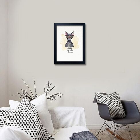 Black Cat Wall Art Bathroom Wall Decor Print Black and White Canvas Wall Art "Sorry My Cat Said No" Gallery Wall Prints Funny Cat Black Cat in Famous Painting Small Size Decor Wall Art in Saudi Arabia