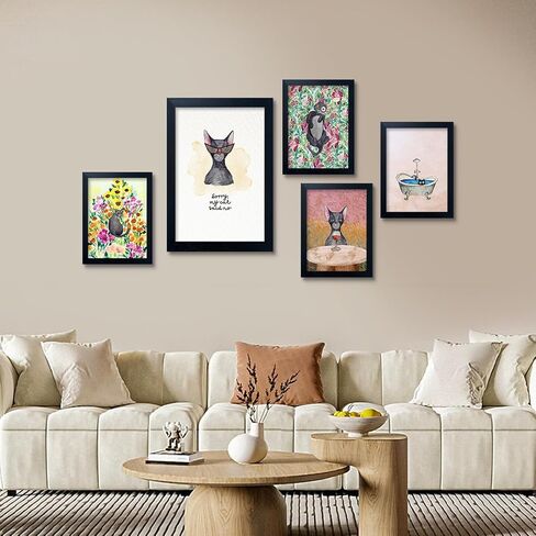 Black Cat Wall Art Bathroom Wall Decor Print Black and White Canvas Wall Art "Sorry My Cat Said No" Gallery Wall Prints Funny Cat Black Cat in Famous Painting Small Size Decor Wall Art in Saudi Arabia